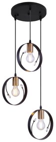 Lustra suspendata design modern VIGO negru 15346-3 GL