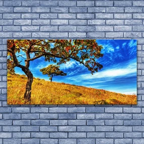 Tablou pe panza canvas Meadow Copaci Natura Galben Maro