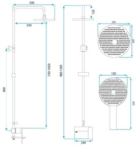 Rea Avalon set cada si dus perete da cupru REA-P2418