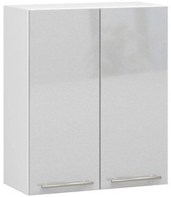 Dulap superior de bucătărie Ozara W60 H720 (alb + metalic lucios). 1071201