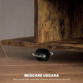 HOMCOM Comodă pentru TV cu Roți, 80×40×40 cm, Negru | Aosom Romania