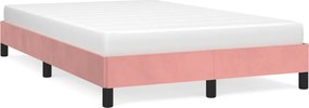 vidaXL Cadru de pat fără saltea roz 120x190 cm catifea