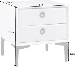 Noptiera, Masuta laterala design modern Cosmopolite, alb