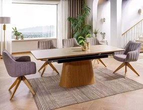 Masa extensibila Monaco travertin bej/stejar L160-200xl90 cm