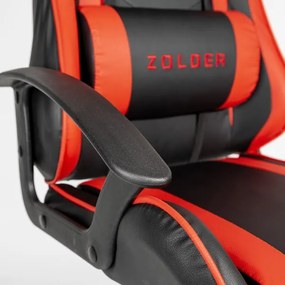 Scaun pentru jocuri video VARR Zolder negru/roșu