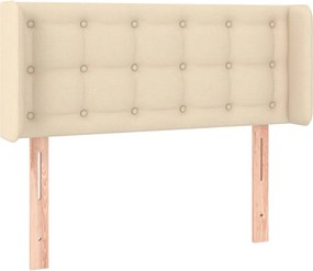 vidaXL Tăblie de pat cu aripioare crem 93x16x78/88 cm textil