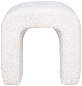 Taburet alb cu tapițerie din țesătură bouclé Colma – House Nordic