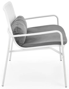 Scaun de gradina Melby, gri/alb