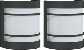 vidaXL Corpuri de iluminat exterior de perete 2 buc argintiu oțel inox