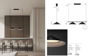 Lustra moderna suspendata LED Lui, negru