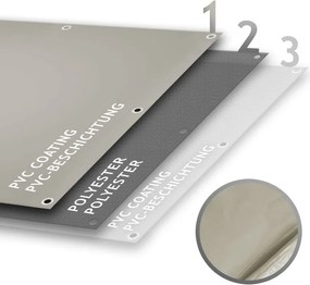 JAGO Prelata 650 g/m², ochiuri de aluminiu, gri, 3 x 6 m