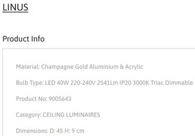 Plafoniera LED dimabila design circular LINUS D-45cm