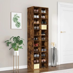 vidaXL Pantofar, stejar fumuriu, 54x34x183 cm, lemn prelucrat