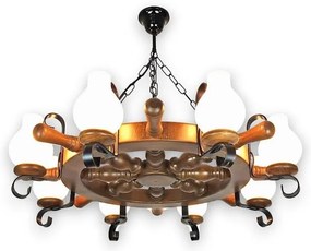 Lustră pe lanț Brilagi TIMONA 8xE14/40W/230V fag/nuc