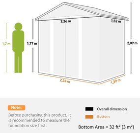 Outsunny Magazie de Grădină pentru Unelte 235.7x152x208.7cm Maro | Aosom Romania