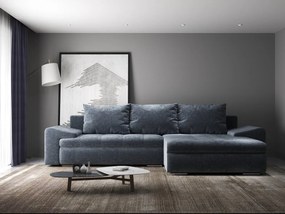 Colțar extensibil dumonde cu ladă de depozitare si sezut confortabil din spuma high-density, Leonardo Euphoria Grafit 260x185 cm II