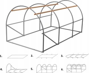 Solar de grădină EXTRA 2 x 3 m cu ușă pe balamale