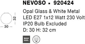 Plafoniera design modern Nevoso alb 30cm