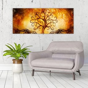Tablou natural abstract cu copac (120x50 cm)