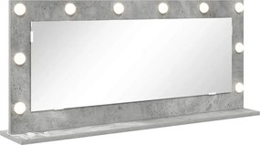 vidaXL Oglindă de toaletă cu oglindă Gri din beton 100 x 45 x 18 cm