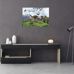 Tablou - Animale pe insulă (70x50 cm)