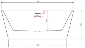 Cada baie freestanding 150 x 75 lipita de perete, acril, Alice Bella Casa 1500x750 mm