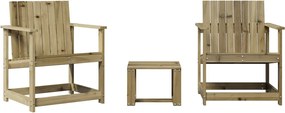 vidaXL Set mobilier de grădină, 3 piese, lemn de pin impregnat