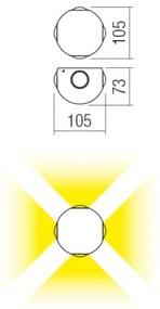 Aplică LED de exterior Redo 90500 MILESTONE 4xLED/3W/230V IP54 antracit
