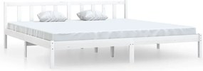 vidaXL Cadru de pat Super King, alb, 180x200 cm, lemn masiv de pin