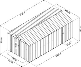 Căsuță de grădină / garaj Avenberg 6,02 x 3 m ANTRACIT CG-K2010-B