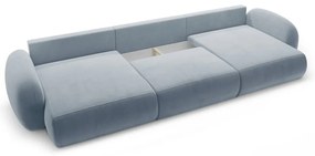 Colțar albastru prăfuit extensibil/cu spațiu de depozitare cu tapițerie din catifea (în formă de "U") Tonale – Cosmopolitan Design