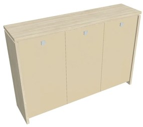 Dulap mediu pentru haine Verno 188 x 46 x 130 cm, uși de sticlă, salcâm / vanilie