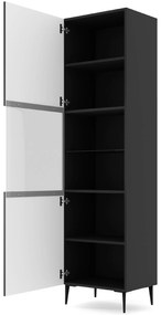 Vitrină C 1DS Rowanna (Negru lucios). 1125034