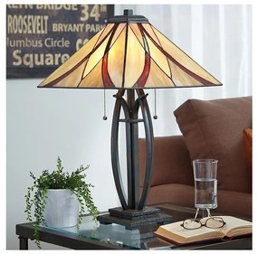 Elstead QZ-ASHEVILLE-TL - Lampă de masă Tiffany ASHEVILLE 2xE27/60W/230V