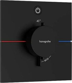 Baterie dus termostatata incastrata negru mat Hansgrohe ShowerSelect Comfort E 1 functie
