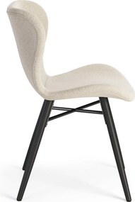 MAZZONI EXPORT ALTEA Bej (țesătură Rio 40) / picioare negre – SCAUN MODERN PENTRU LIVING / SUFRAGERIE / BUCĂTĂRIE / BIROU
