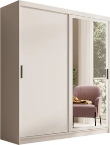 Dulap cu usi glisante si oglinda, 180x60x205 cm, Hailey 180, ADRK Furniture (Culoare: Alb / Alb)