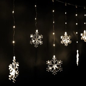 Decorațiune luminoasă pentru exterior Snowflakes,200x60cm, LED, alb cald, temporizator, 8 funcții, 200 cm