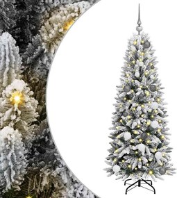 vidaXL Brad de Crăciun artificial cu 150 LED cu suport Alb 150 cm