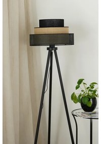 Brilagi - Lampă de podea DAKOTA LUNETA 1xE27/15W/230V negru/ratan