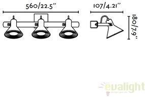 Aplica de perete cu 3 spoturi directionabile CUP-3 40587