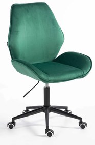 HR350K Scaun Verde din Catifea Bază Neagră