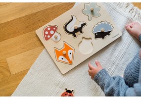 Puzzle (număr de piese 6) de inserat din lemn Forest – Kindsgut