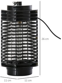 Outsunny Lampă Antițânțari cu Lumină UV pentru Interior și Exterior, Negru | Aosom Romania