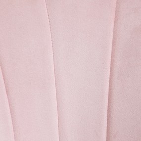 HOMCOM Scaun Imbottit Tip Scoică din Catifea, Scaunel Vintage cu Picioare Aurite, Scaun de Machiaj pentru Cameră și Sufragerie, Roz | Aosom Romania