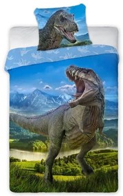 Dinozaur Set de lenjerie T-Rex 140×200cm, 70×90 cm