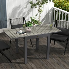 Masă extensibilă pentru terasă Outsunny, cu 4-6 locuri, 81-162 cm | Aosom Romania