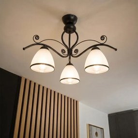 Lustră aplicată RETRO 3xE27/60W/230V negru/alb