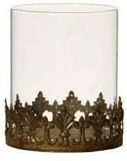 Candela Golden Fairy din sticla si metal, 7x8 cm