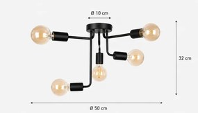 Lustră aplicată NIXO 5xE27/60W/230V neagră